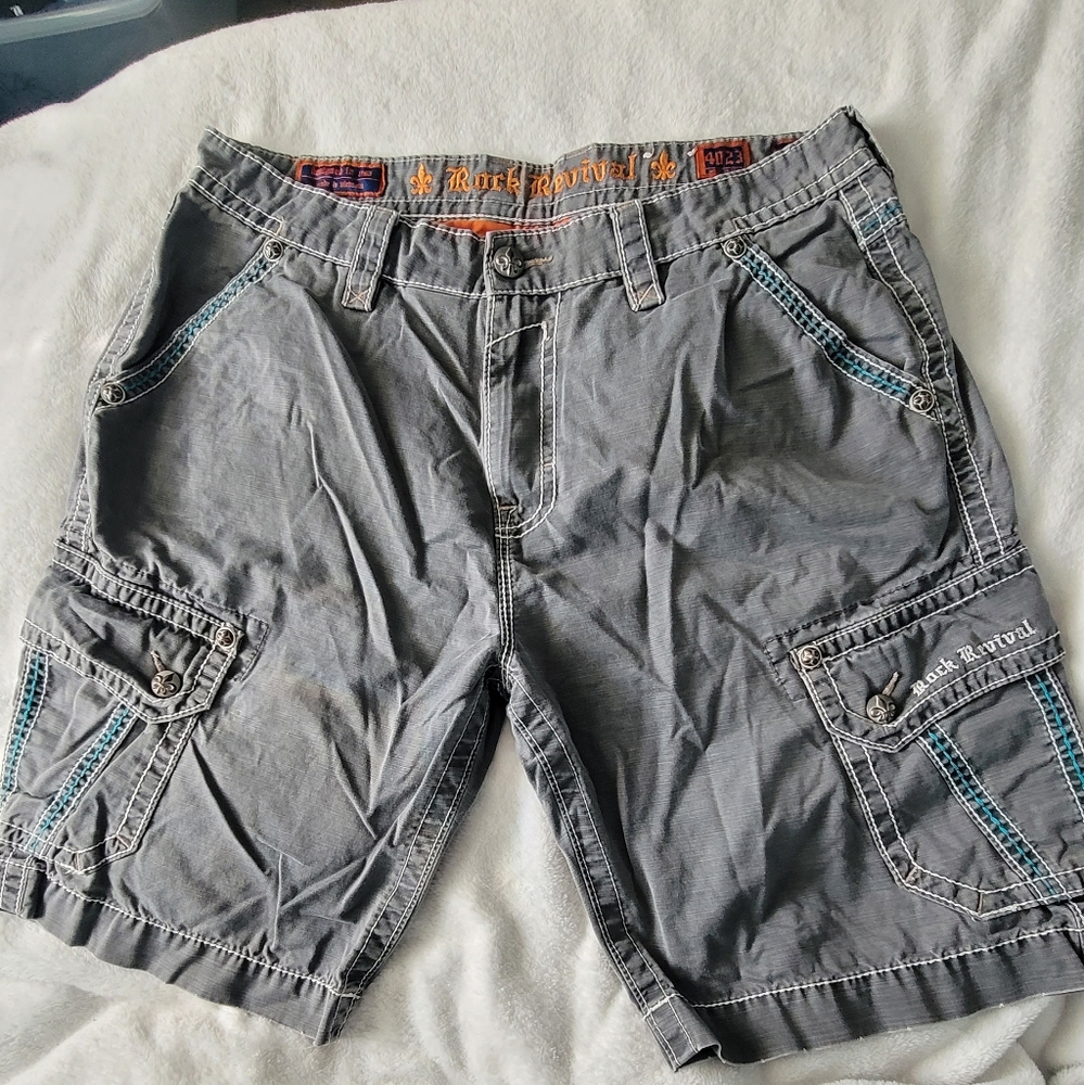 Rock Revival Gray Cargo Shorts for Men from Buckle In The Mall. (READ FULL POST)